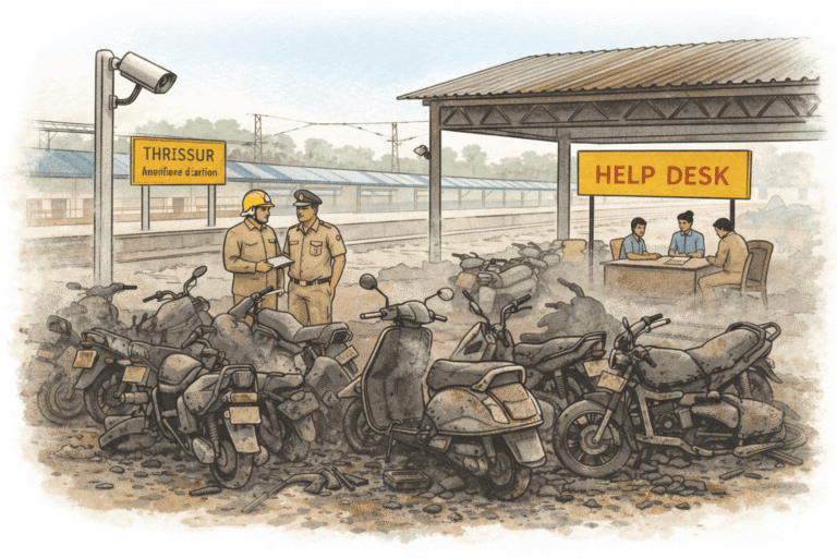 Fire at Thrissur railway station parking guts hundreds of two-wheelers, probe ordered